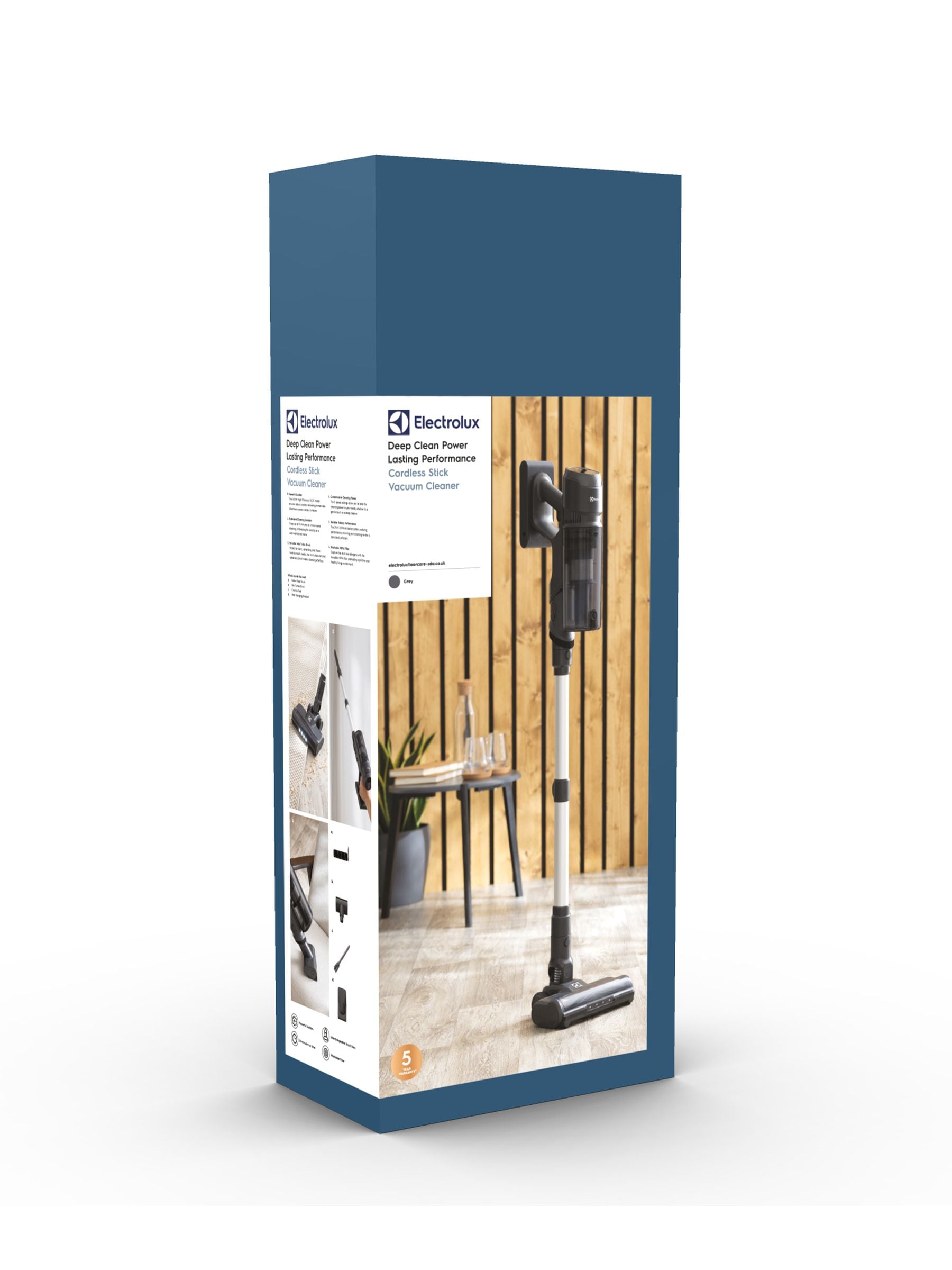Electrolux grey cordless stick vacuum cleaner, UK version