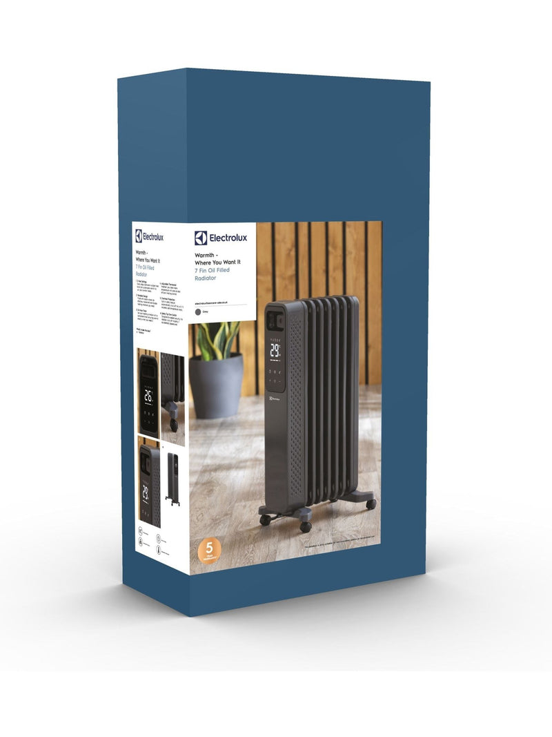 Electrolux Grey 1500W oil filled radiator, imported from the UK