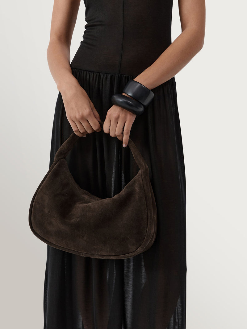 St Agni Bon Bon bag brown suede large (British brand)