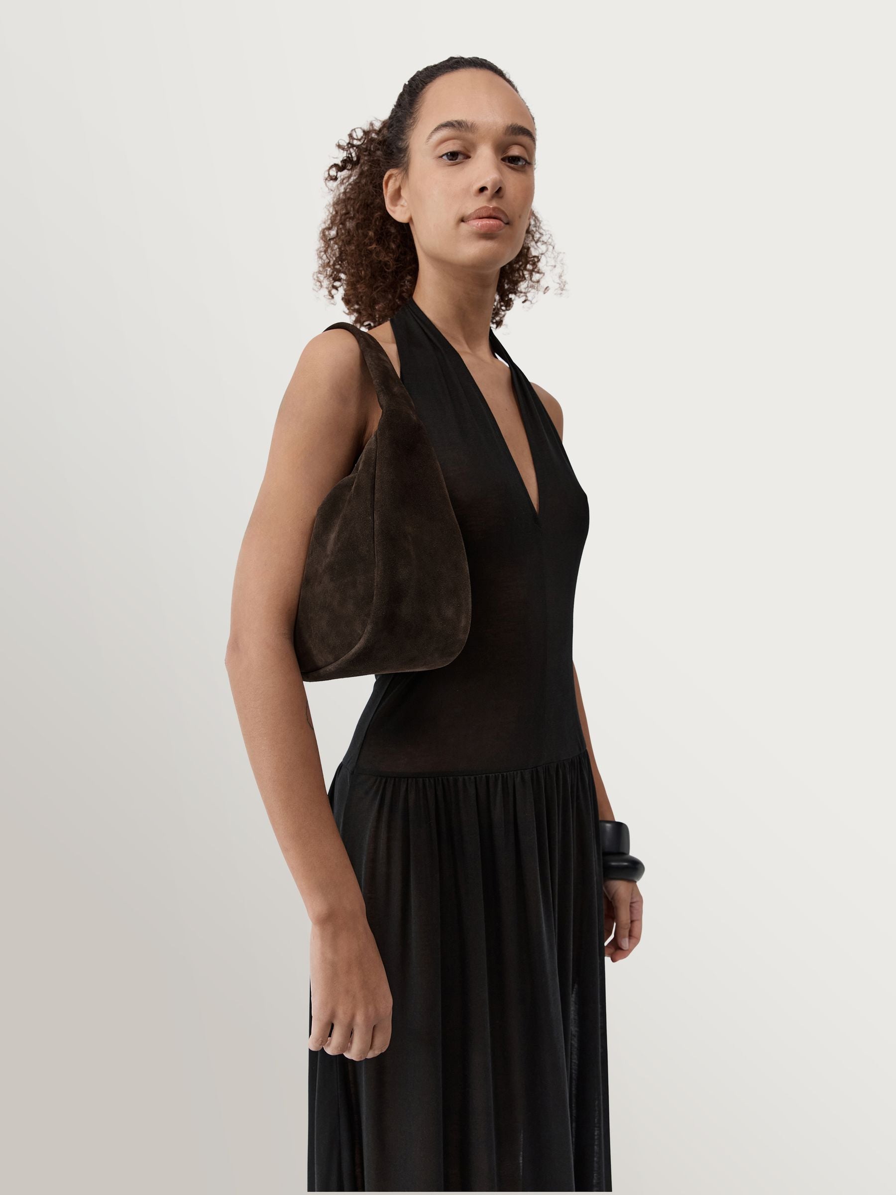 St Agni Bon Bon bag brown suede large (British brand)