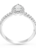 Beaverbrooks 18ct white gold diamond pear shaped halo engagement ring, UK version