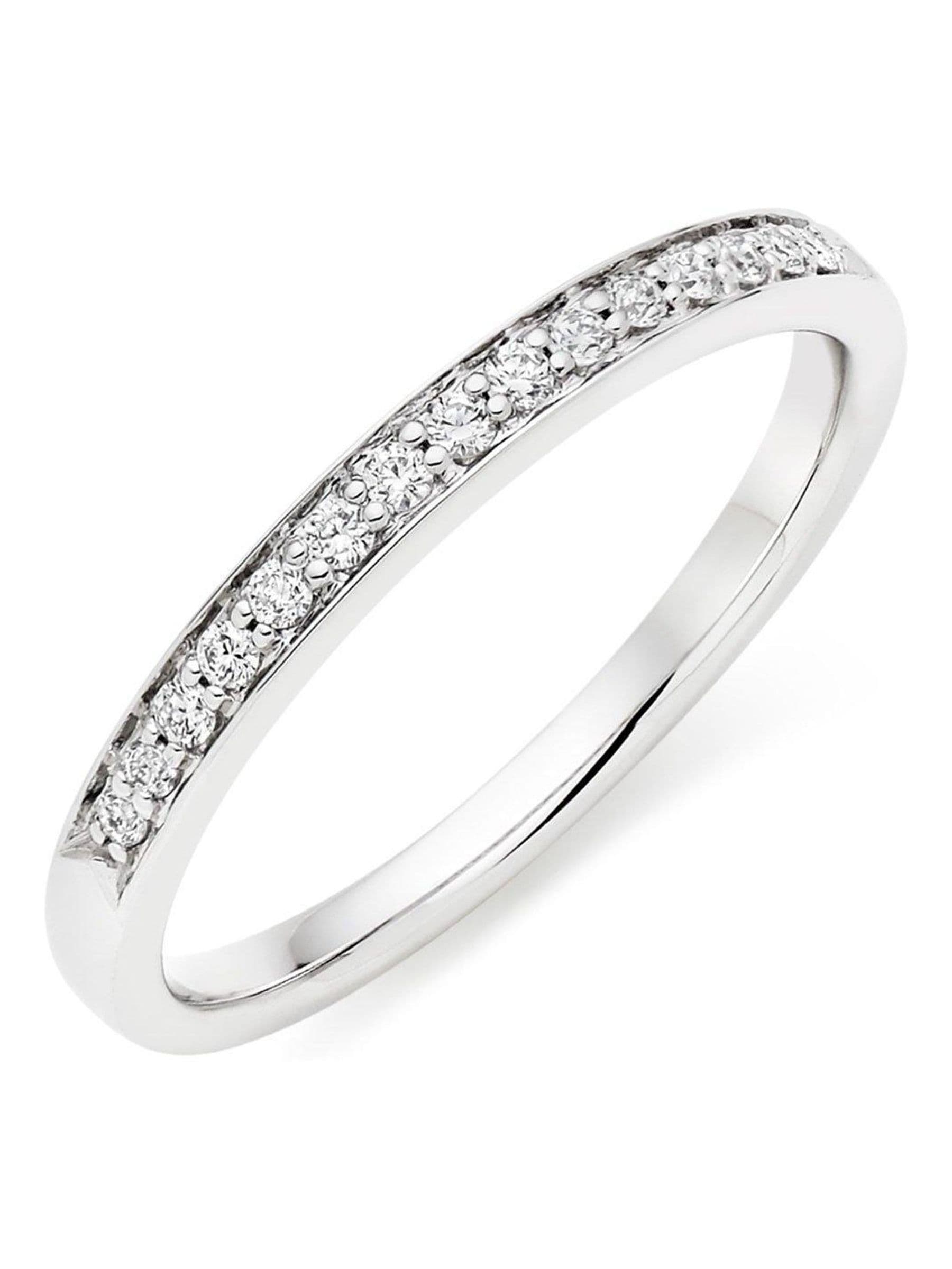 Beaverbrooks half eternity diamond ring platinum 2mm (British brand)