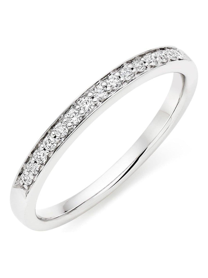 Beaverbrooks half eternity diamond ring platinum 2mm (British brand)