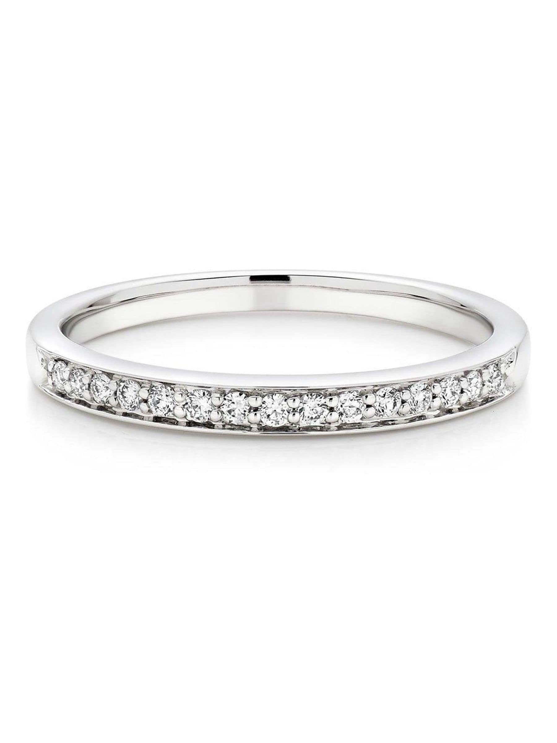 Beaverbrooks half eternity diamond ring platinum 2mm (British brand)