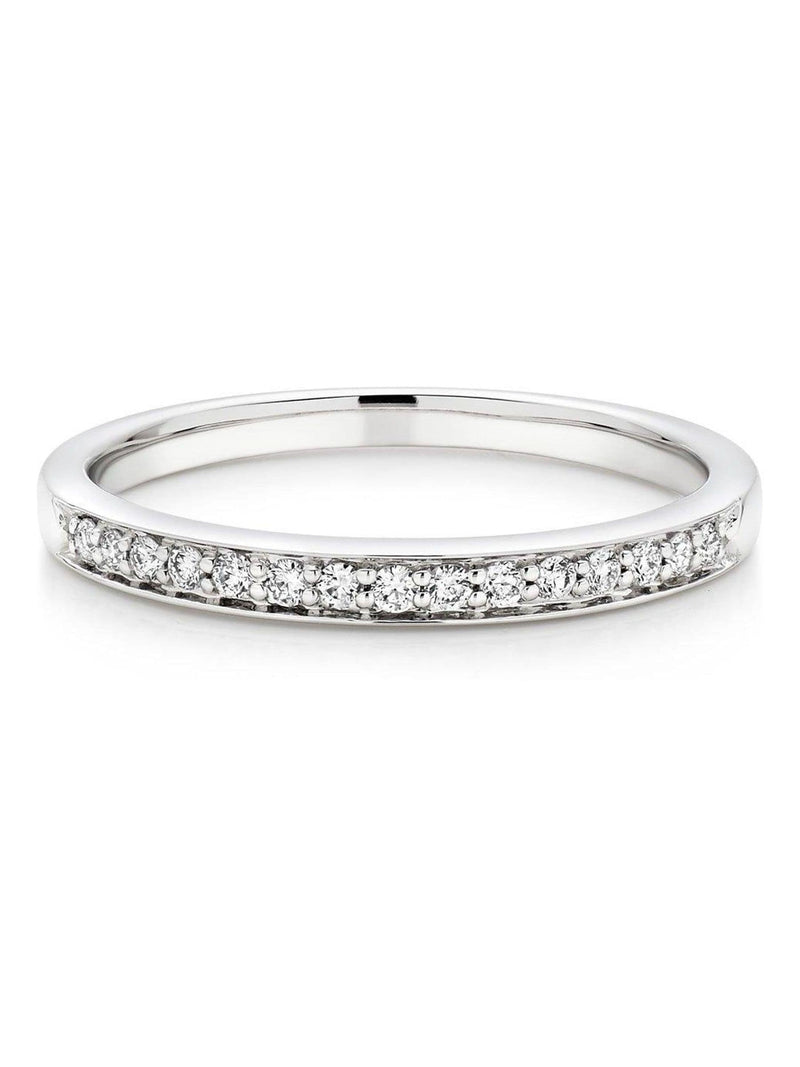 Beaverbrooks half eternity diamond ring platinum 2mm (British brand)