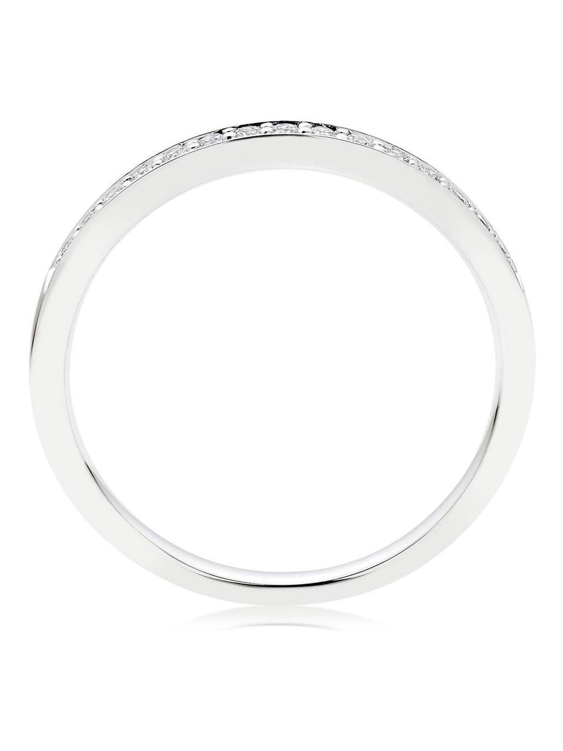 Beaverbrooks half eternity diamond ring platinum 2mm (British brand)