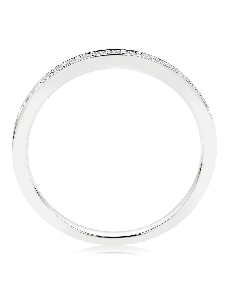 Beaverbrooks half eternity diamond ring platinum 2mm (British brand)