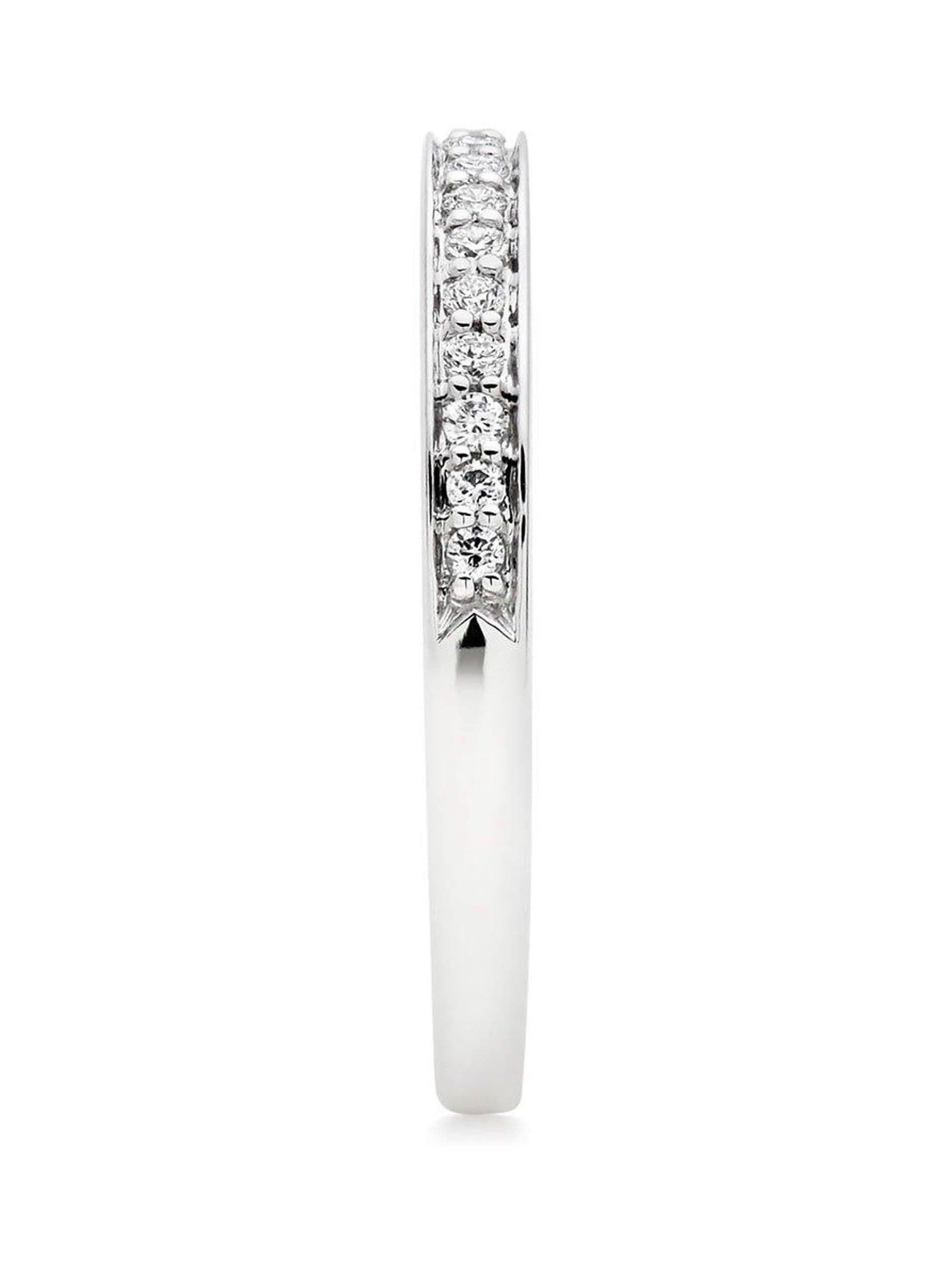 Beaverbrooks half eternity diamond ring platinum 2mm (British brand)