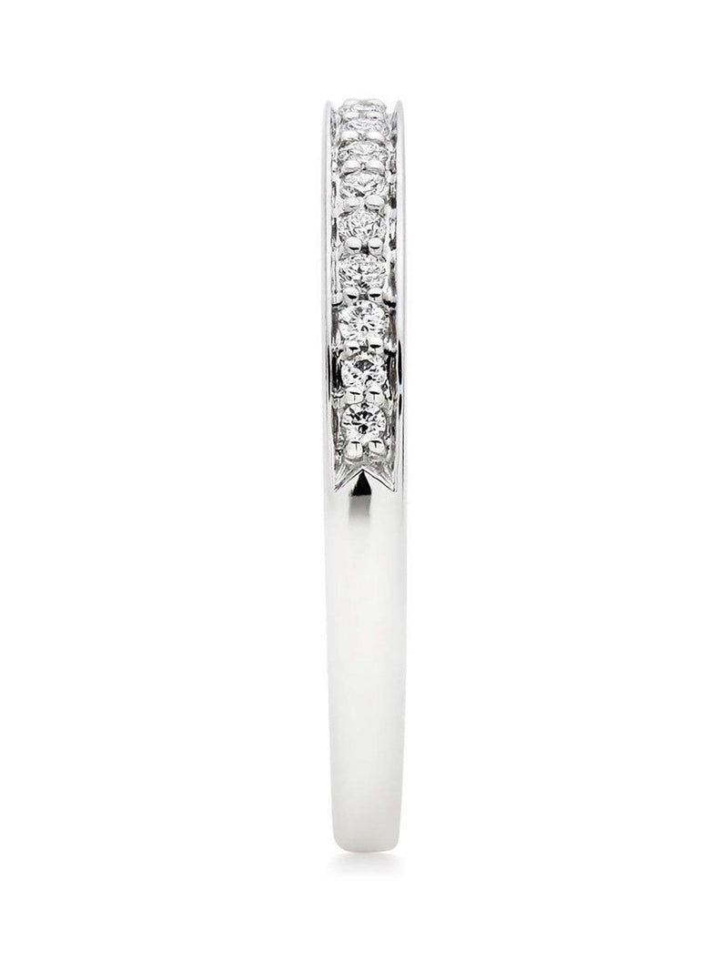 Beaverbrooks half eternity diamond ring platinum 2mm (British brand)