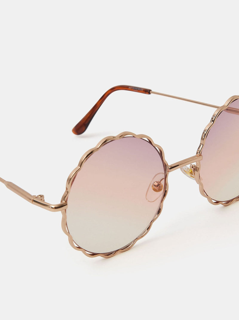 Accessorize gold round flower sunglasses, UK version