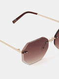 Accessorize gold geometric rimless sunglasses (British brand)