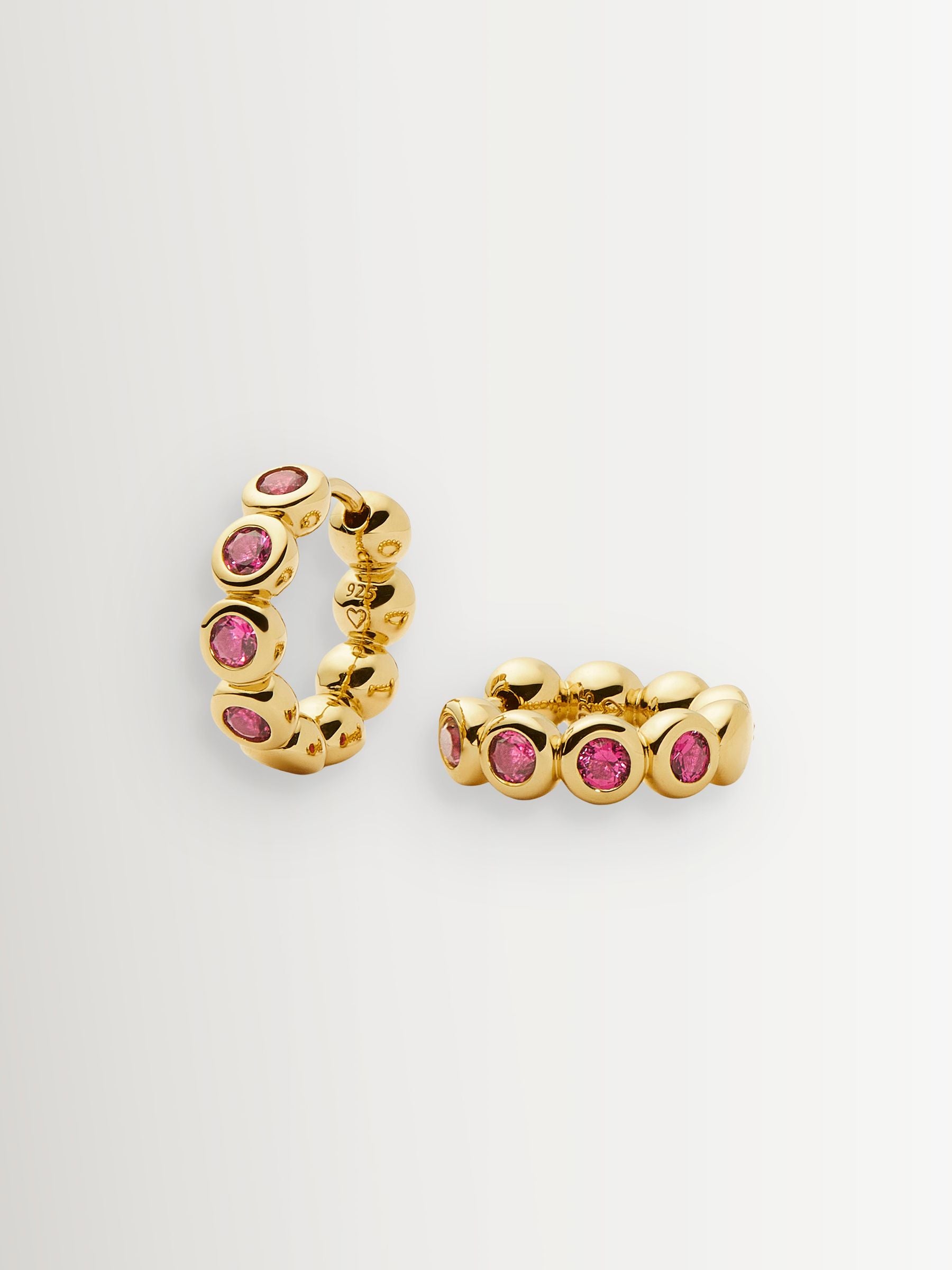 Missoma gold tennis charm mini hoop earrings 13.8mm - British product