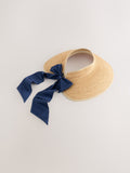Laura Ashley straw visor hat with bow detail, UK version