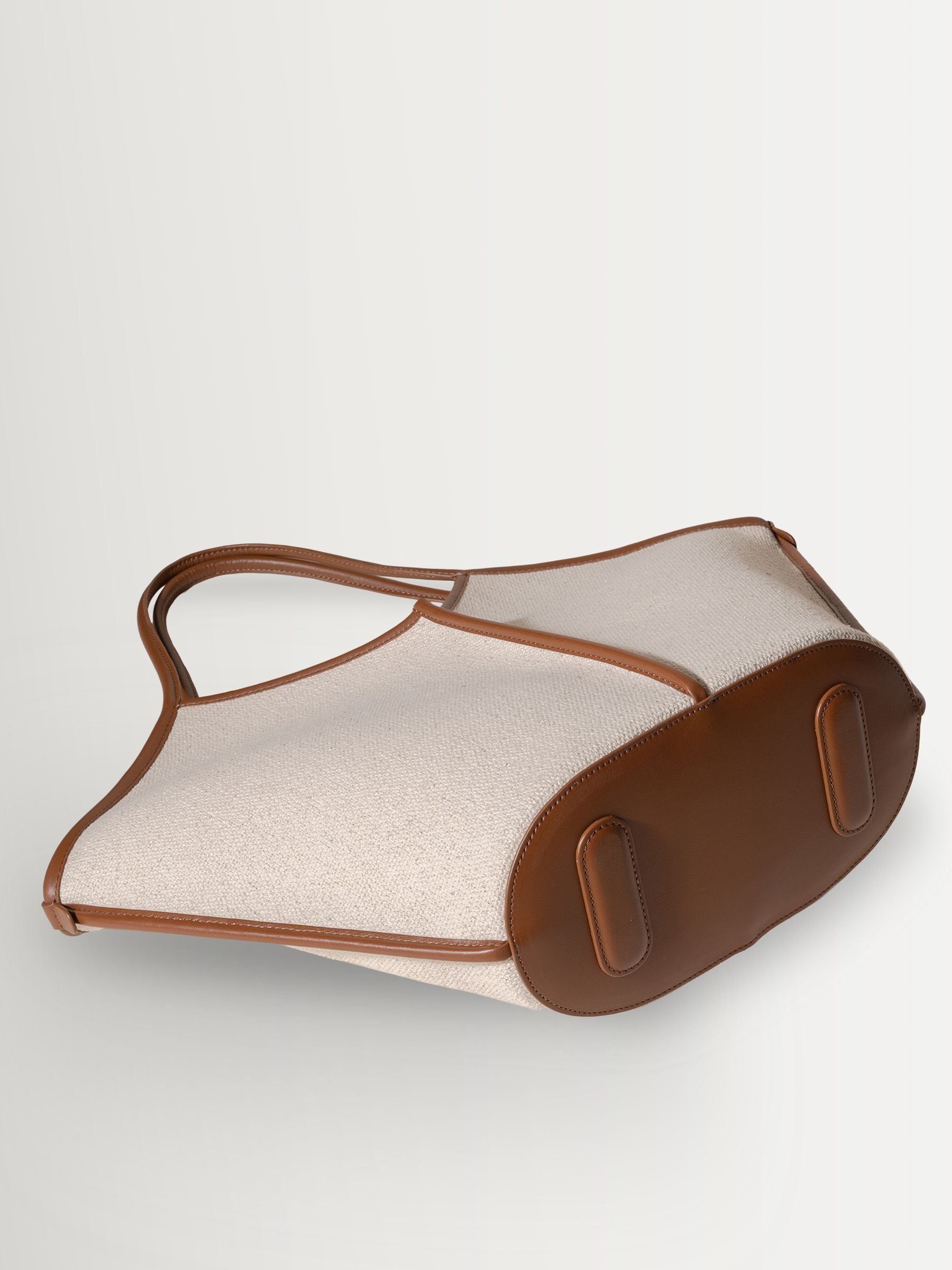 Hereu Calella boucle tote bag with natural leather trim, UK version