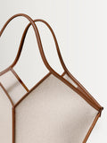 Hereu Calella boucle tote bag with natural leather trim, UK version