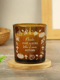 PMC personalised pumpkin amber glass candle - British brand