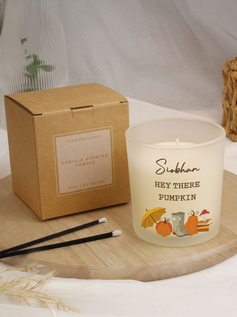 PMC personalised autumn pumpkin candle jar, imported from the UK
