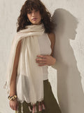 Ecru Cream Multiway Scarf Sarong With Tassels