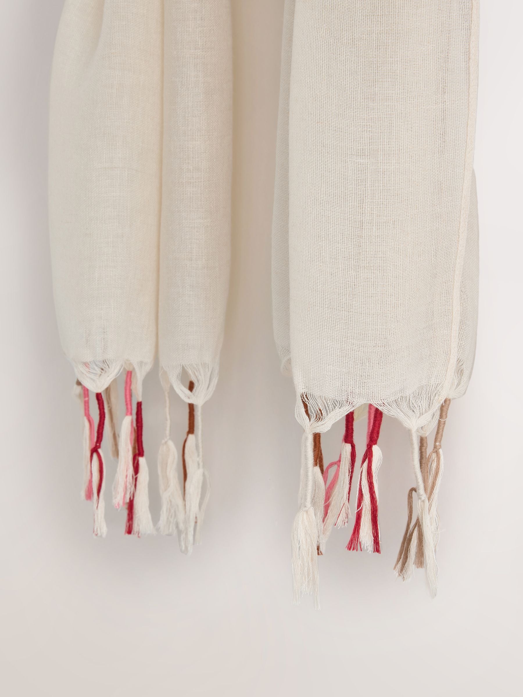 Ecru Cream Multiway Scarf Sarong With Tassels