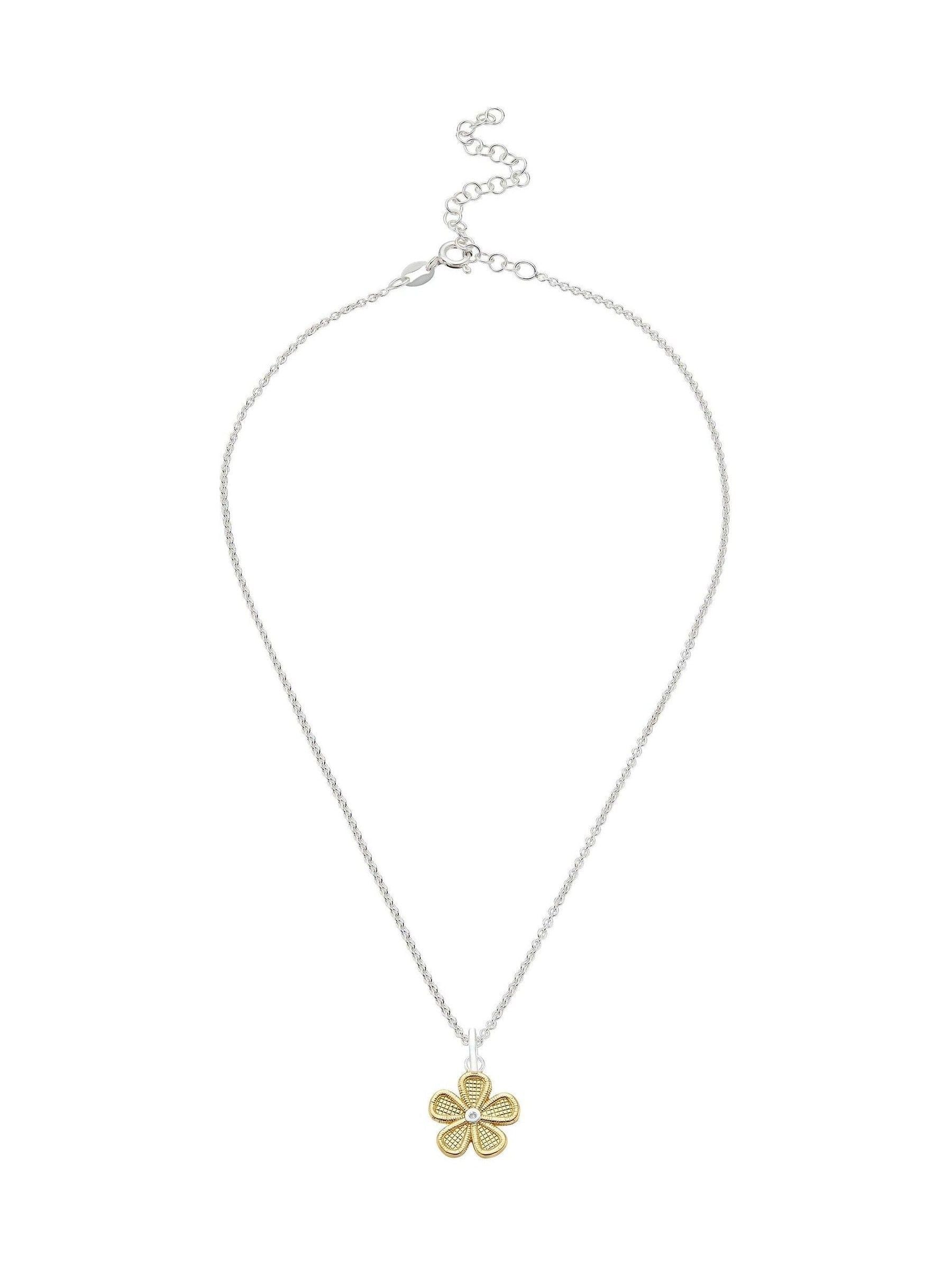 Beaverbrooks diamond flower pendant sterling silver, UK version