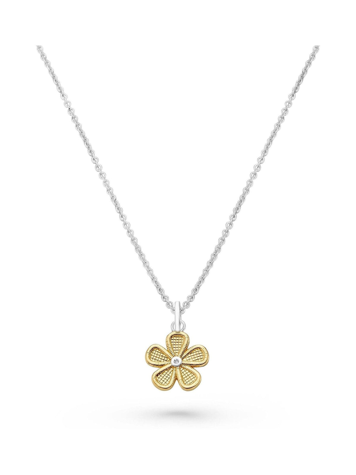 Beaverbrooks diamond flower pendant sterling silver, UK version