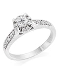 Beaverbrooks 9ct white gold diamond halo engagement ring (British brand)