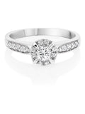 Beaverbrooks 9ct white gold diamond halo engagement ring (British brand)