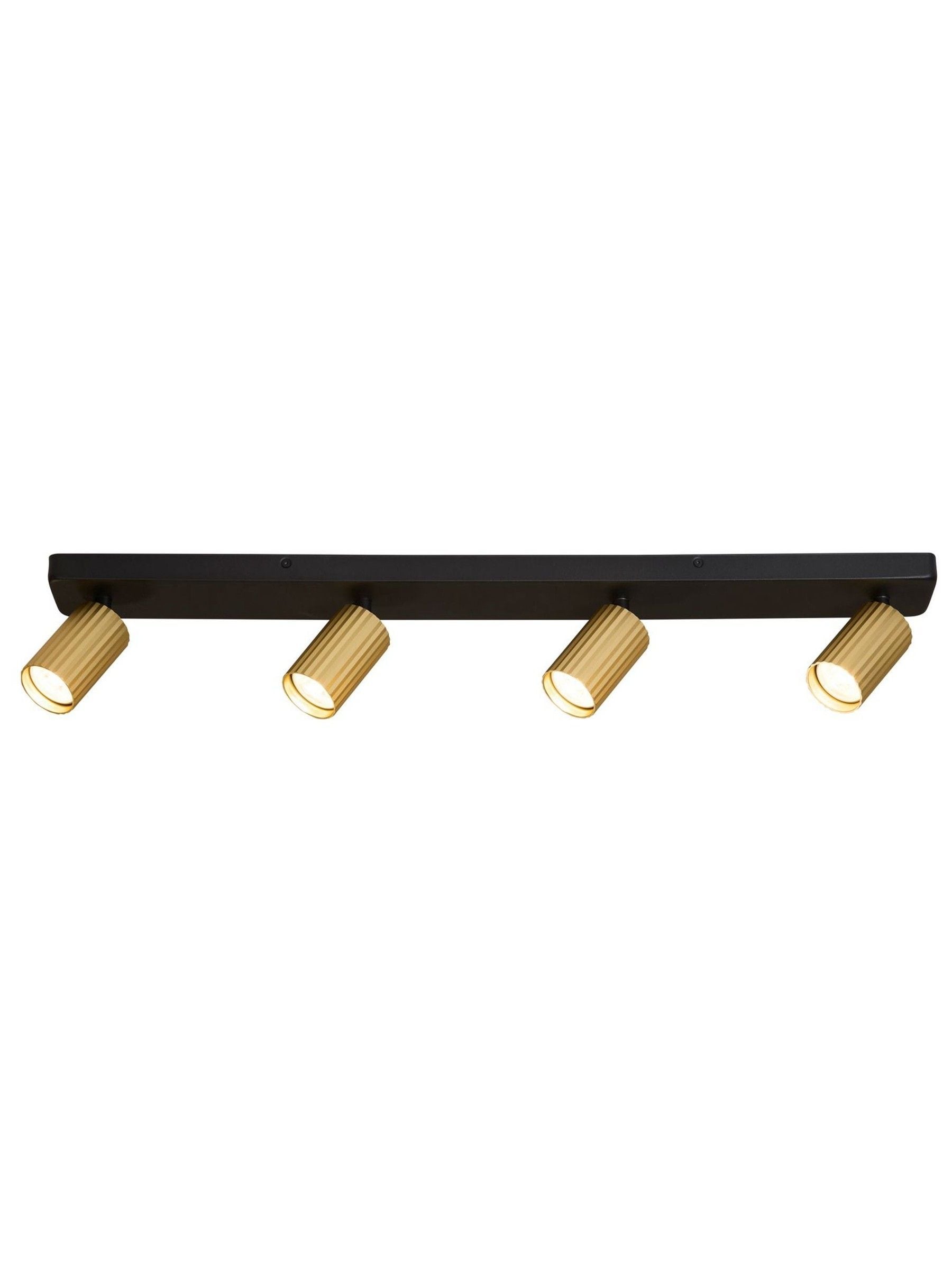 Searchlight black and gold 4-bar fluted spotlight ceiling light - British product