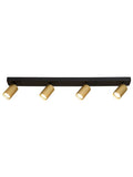Searchlight black and gold 4-bar fluted spotlight ceiling light - British product