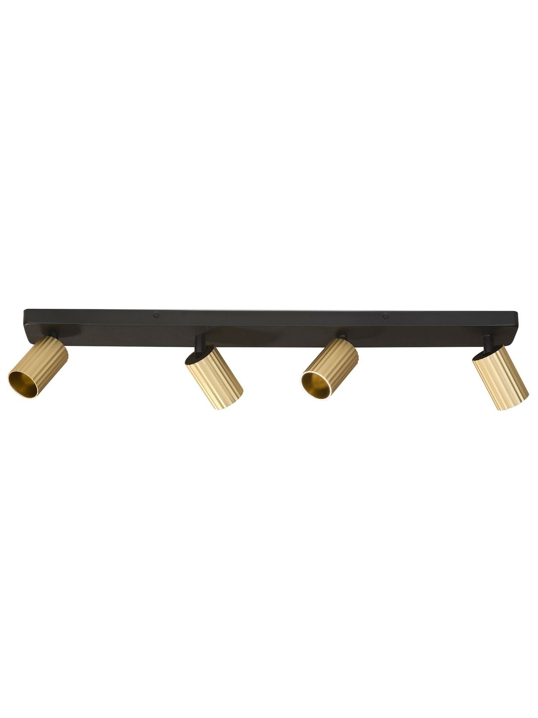Searchlight black and gold 4-bar fluted spotlight ceiling light - British product