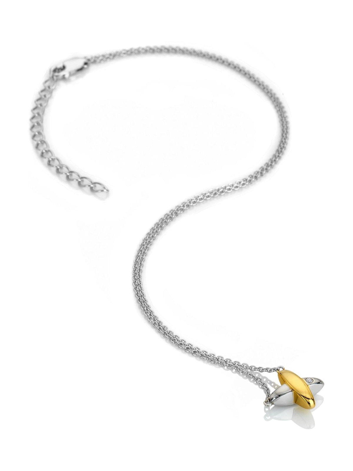 Hot Diamonds sterling silver two tone diamond necklace, imported from the UK