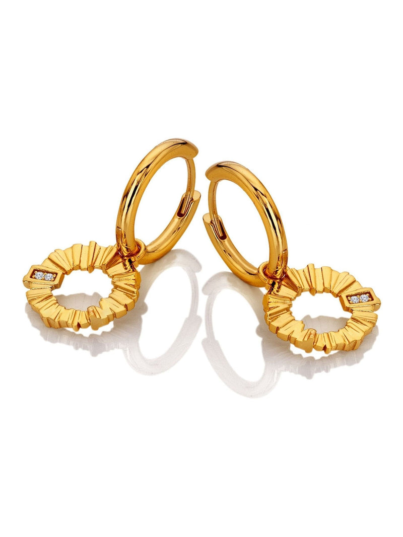 Hot Diamonds gold plate hoop earrings with diamond (British brand)
