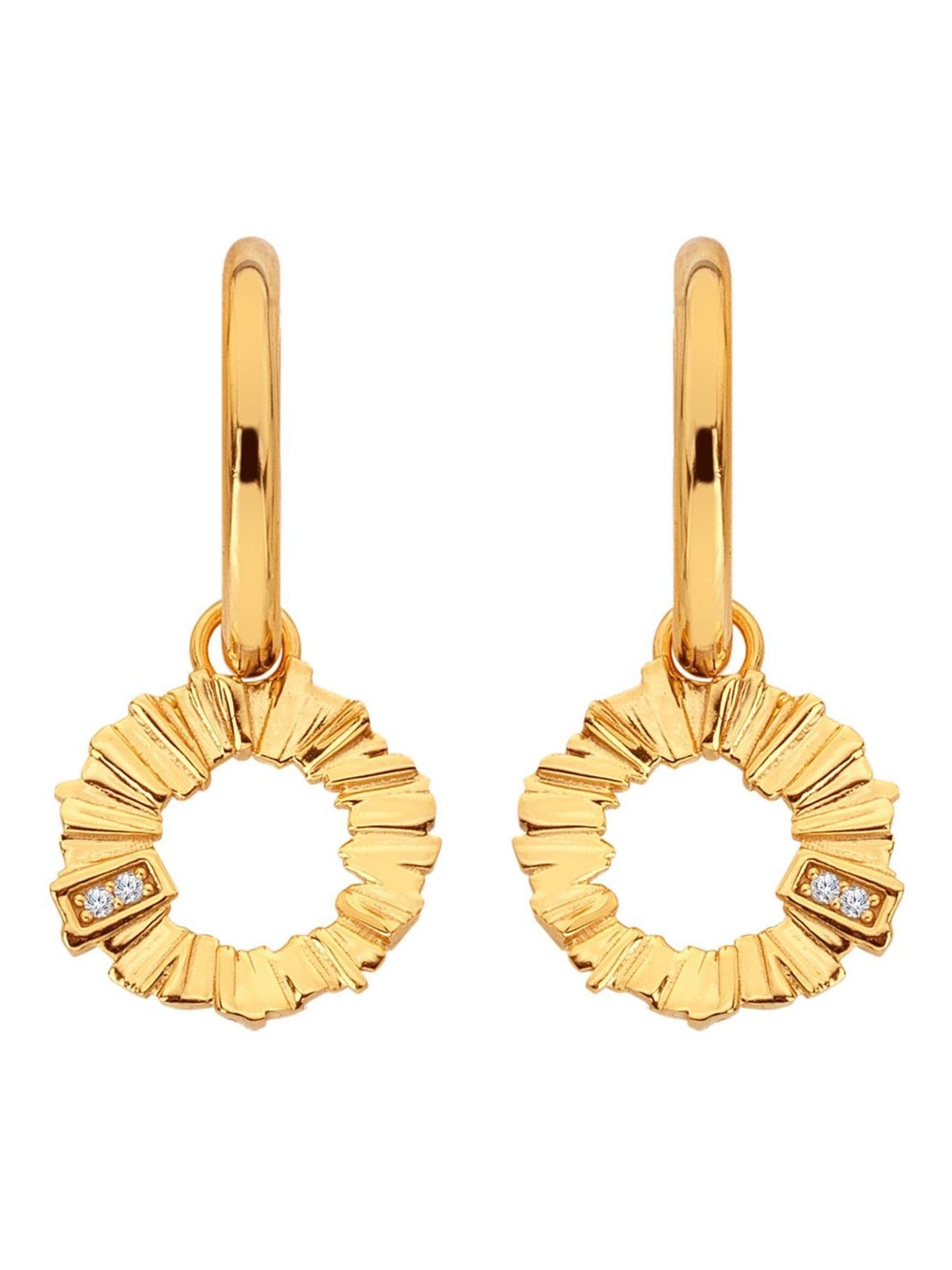 Hot Diamonds gold plate hoop earrings with diamond (British brand)