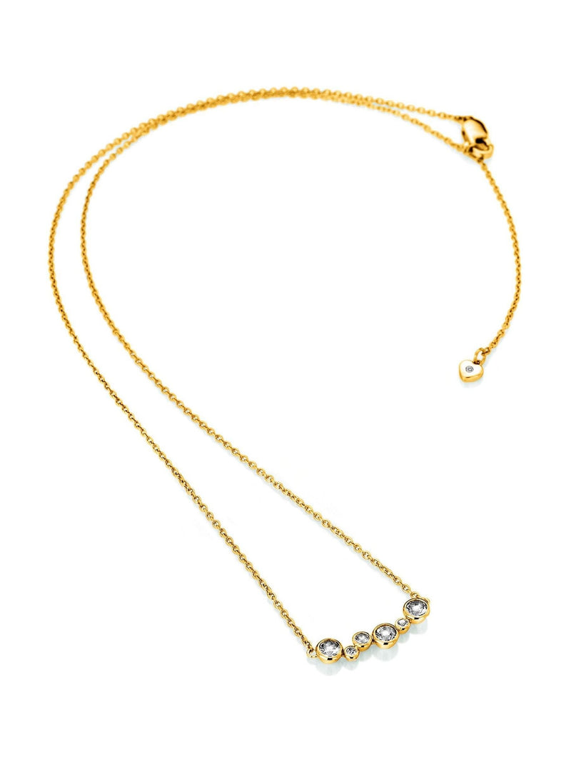 Hot Diamonds gold tone Tender Necklace with diamond and white topaz (British brand)