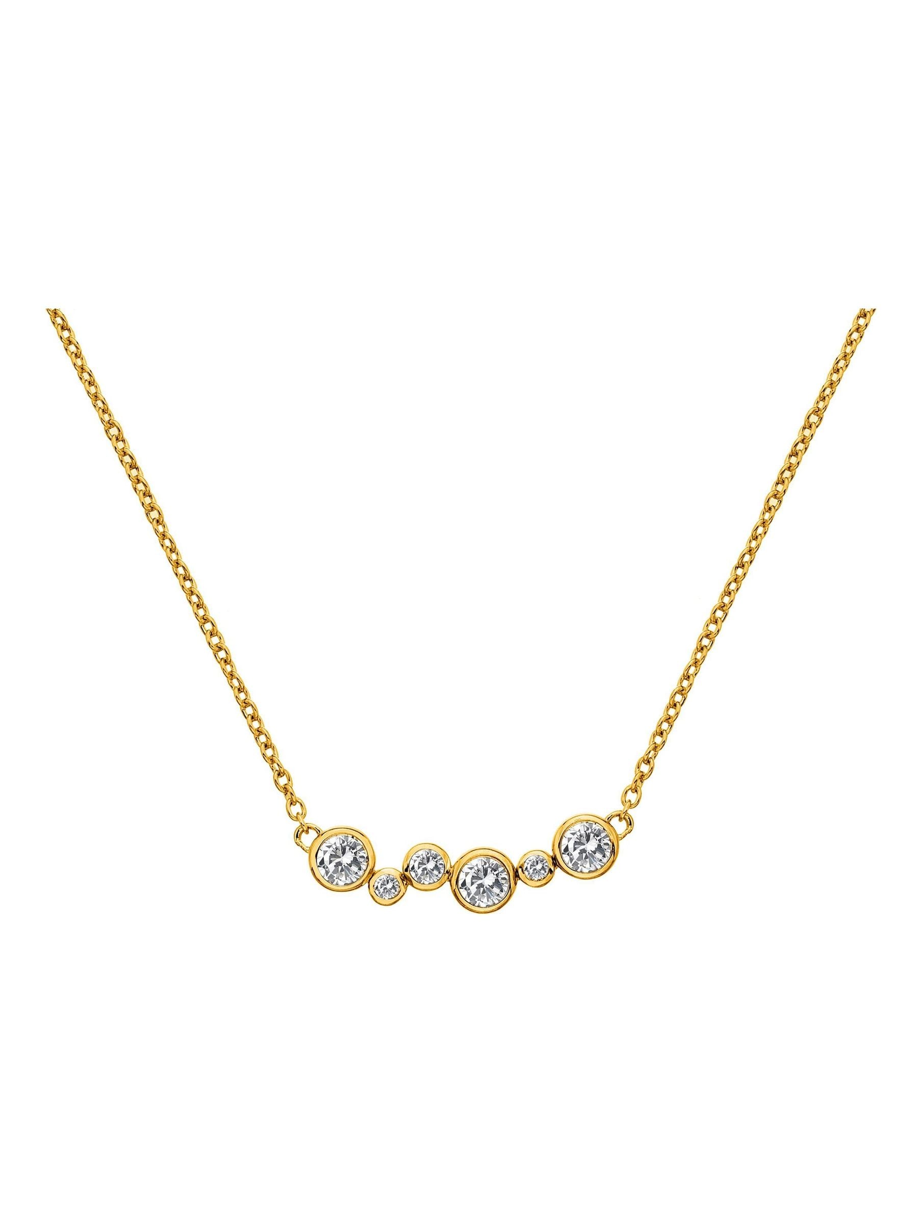 Hot Diamonds gold tone Tender Necklace with diamond and white topaz (British brand)