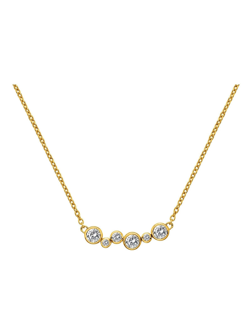 Hot Diamonds gold tone Tender Necklace with diamond and white topaz (British brand)