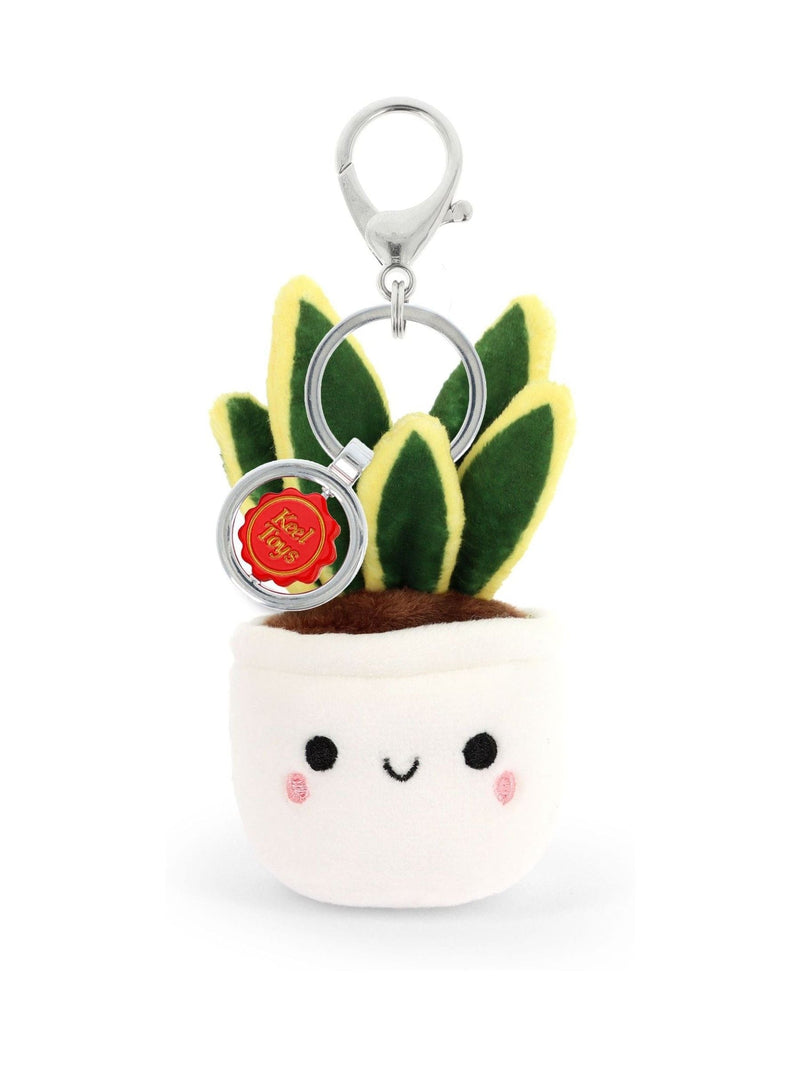 Keel Toys Snake Plant soft toy bag charm 12cm, imported from the UK