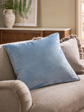 Dark Green Matte Velvet Contrast Pipe Cushion - 50 x 50cm