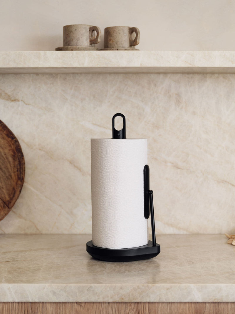 simplehuman white paper towel holder and spray pump (British brand)