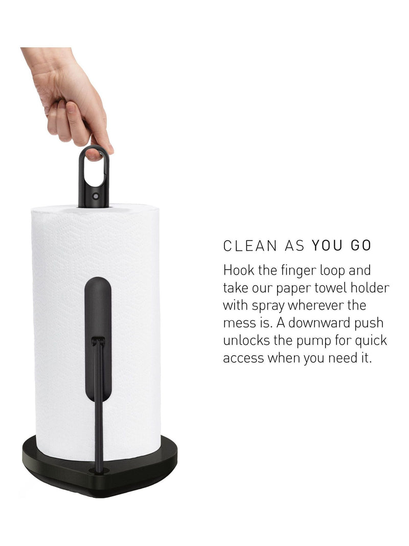 simplehuman white paper towel holder and spray pump (British brand)