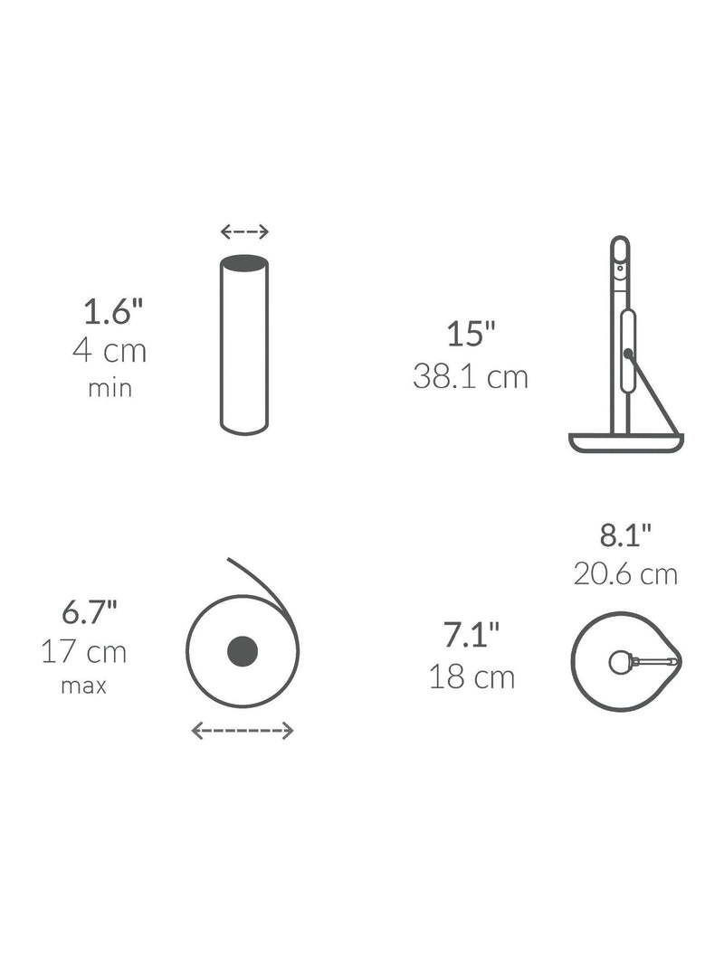 simplehuman white paper towel holder and spray pump (British brand)