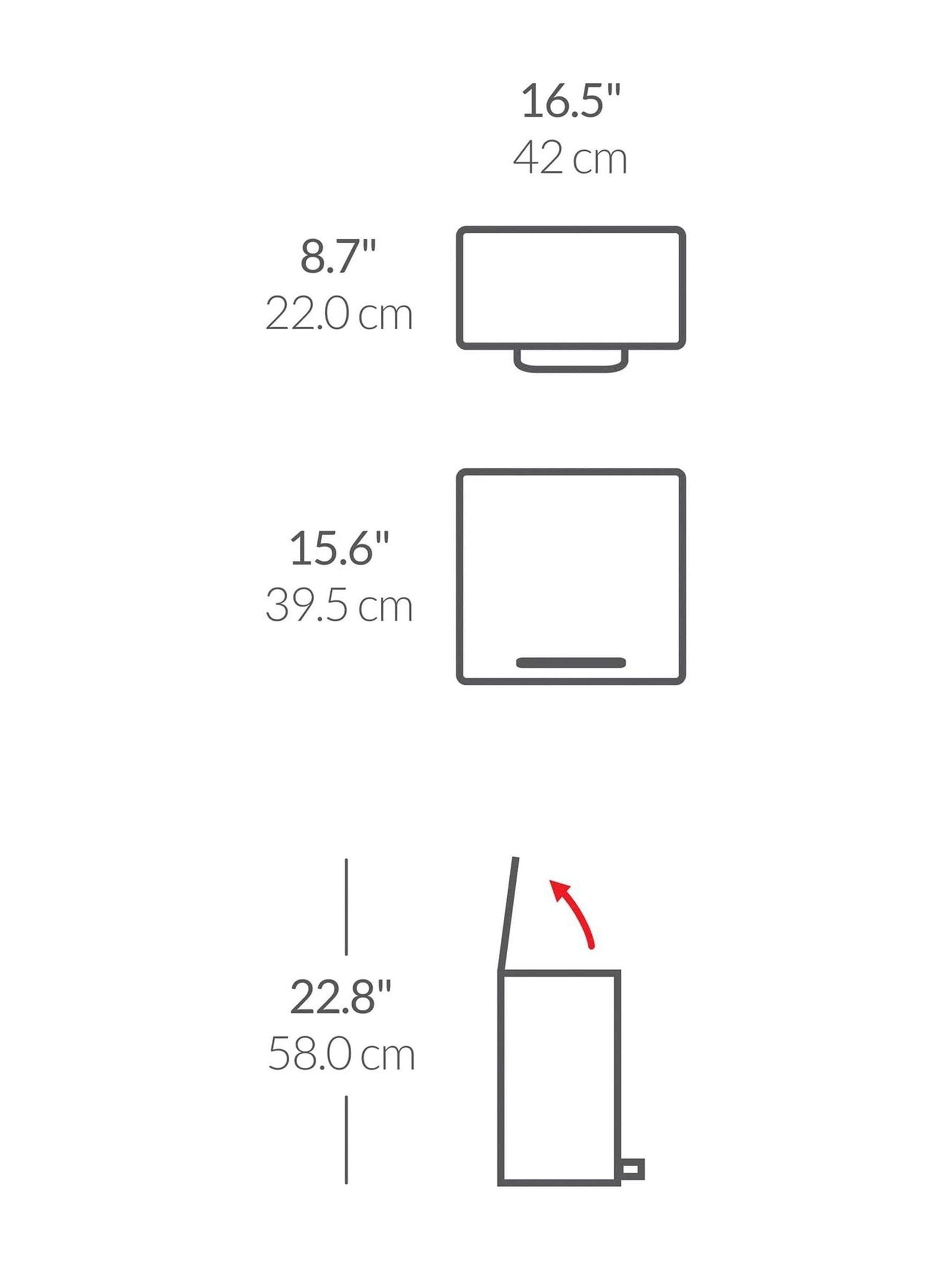 Simplehuman white mini pedal bin 15l, UK version
