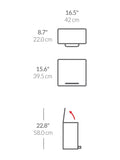 Simplehuman white mini pedal bin 15l, UK version