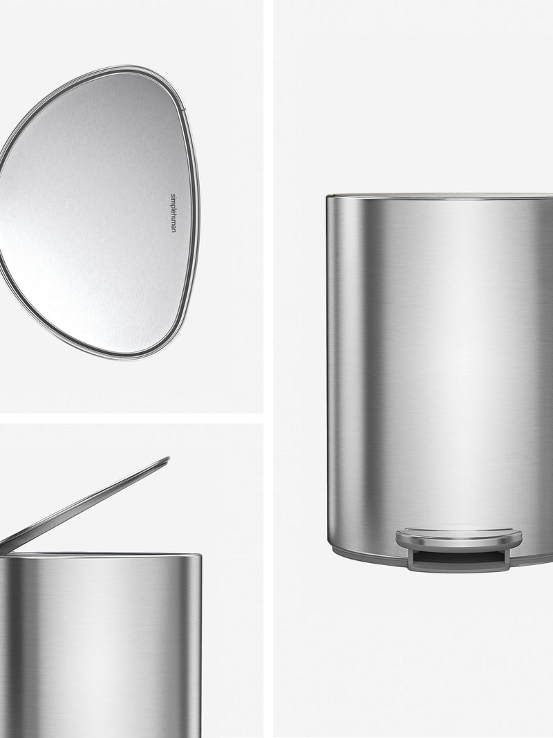 simplehuman brushed silver pedal bin 6L - British product