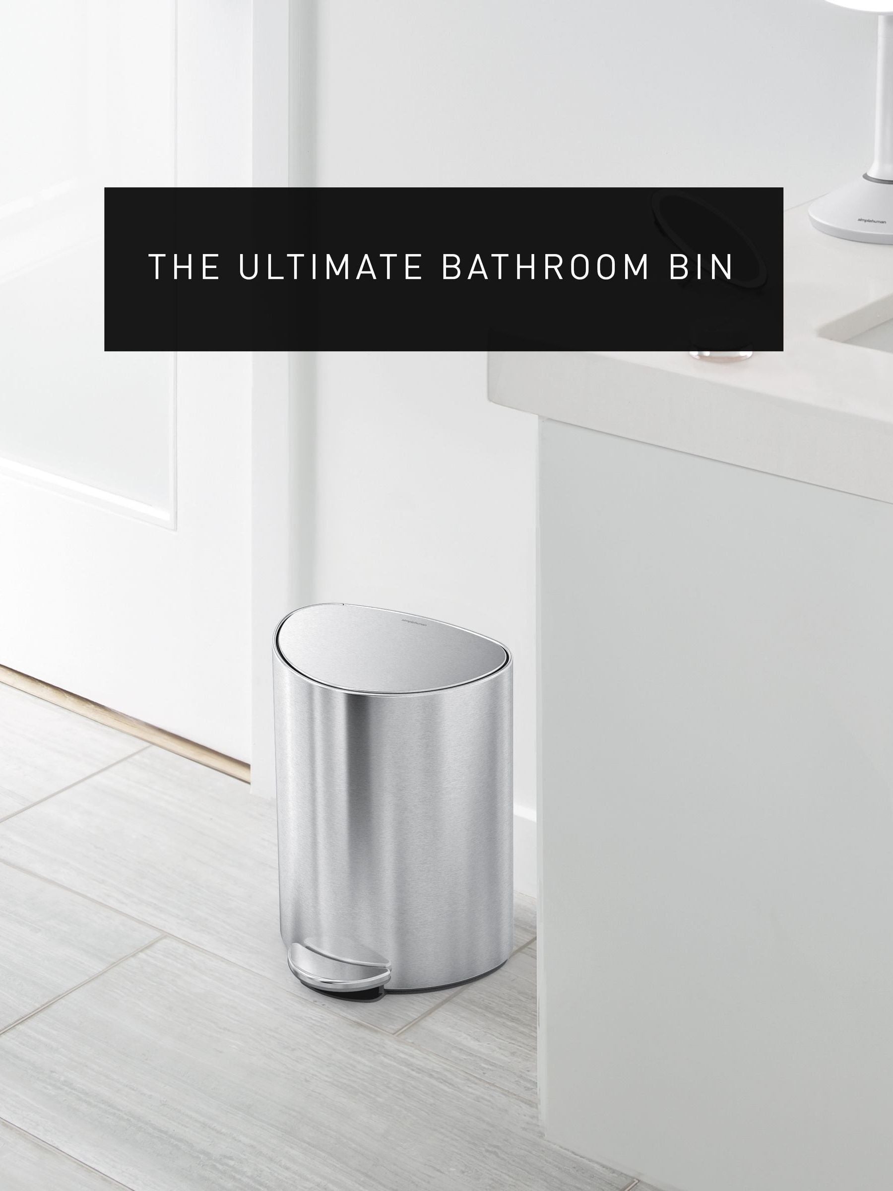 simplehuman brushed silver pedal bin 6L - British product