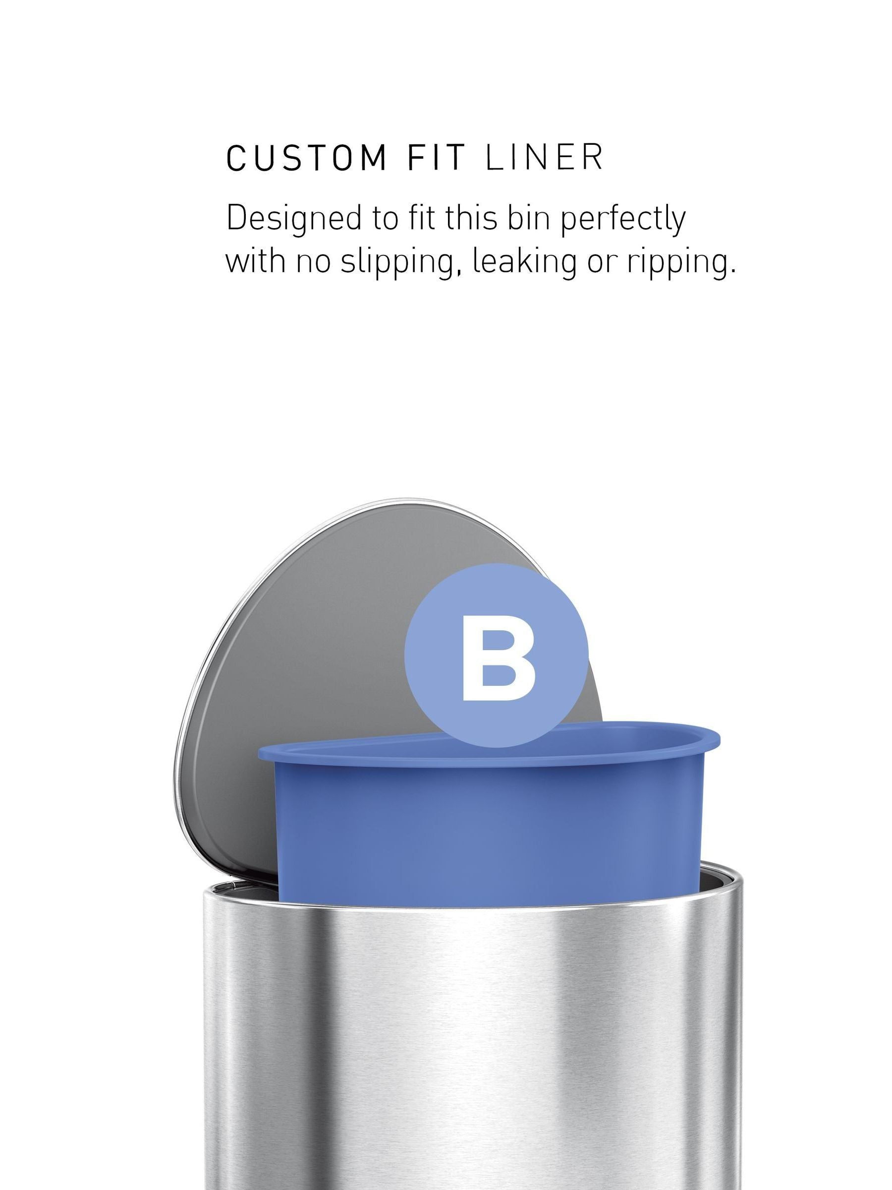 simplehuman brushed silver pedal bin 6L - British product