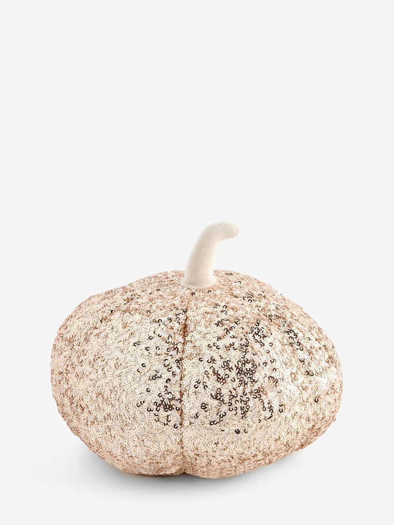 Gold sequin pumpkin doorstop 15cm - British product
