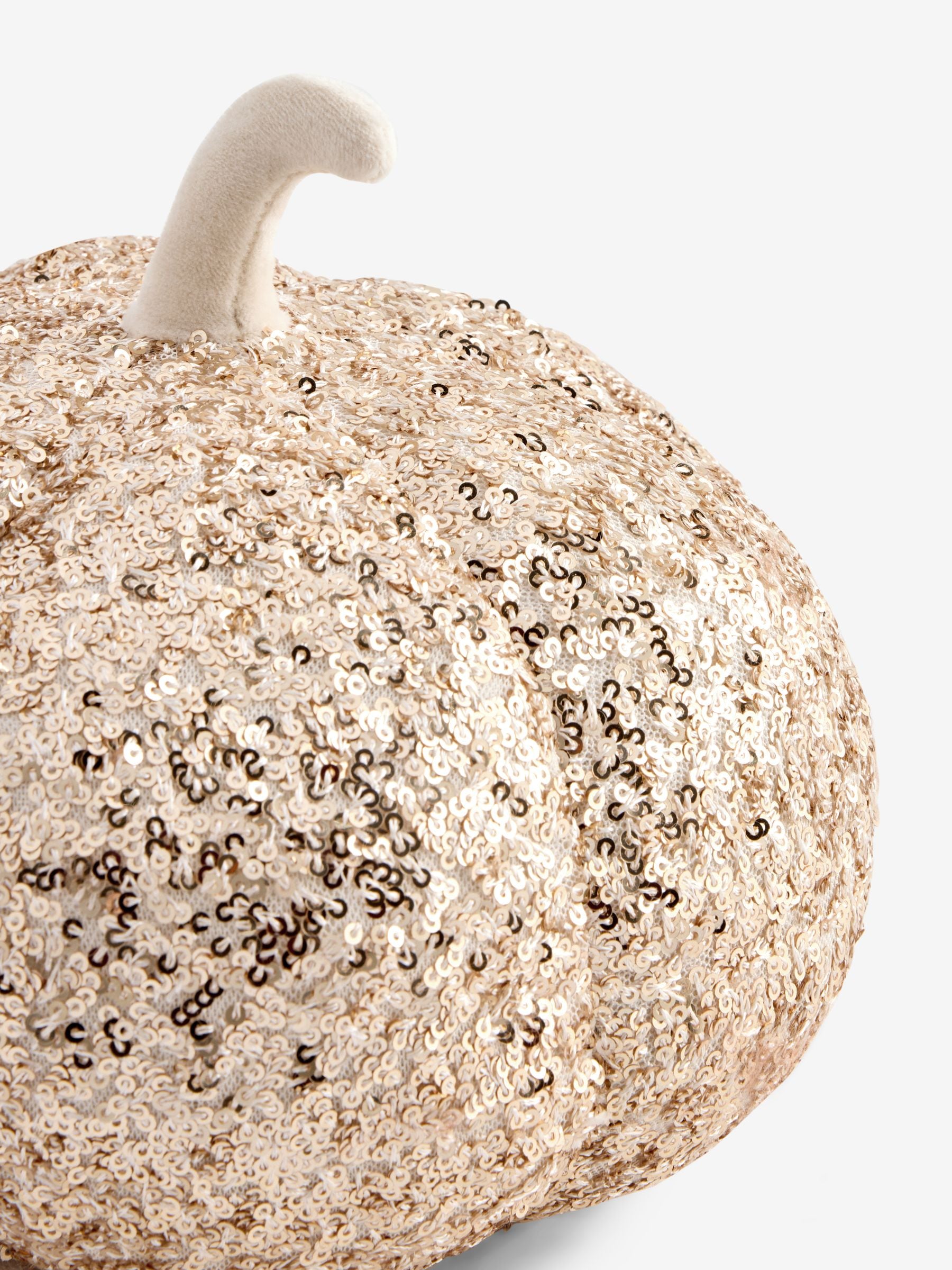 Gold sequin pumpkin doorstop 15cm - British product