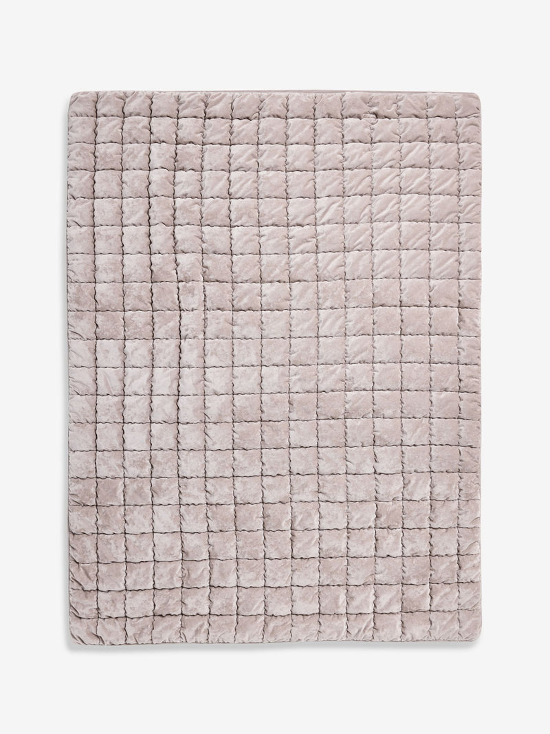 Natural Darcie quilted bedspread in champagne velvet (British brand)