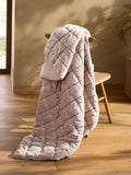 Natural Darcie quilted bedspread in champagne velvet (British brand)